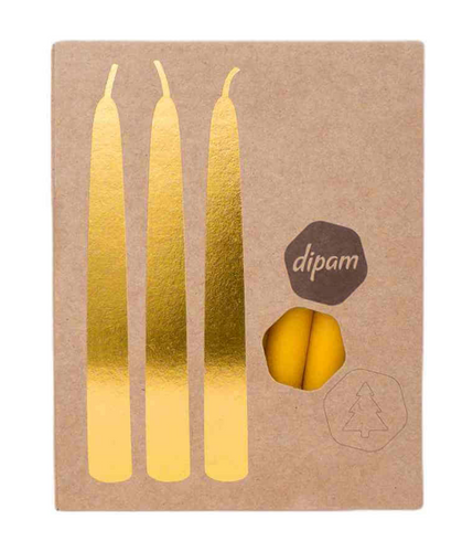 Dipam Beeswax Birthday Ring Candles 11x1.3cm, Box of 20