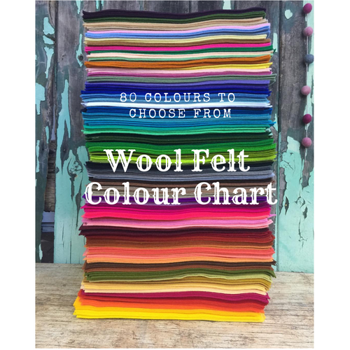 wool felt colour chart to choose from ~ click thru the link below