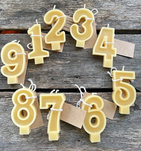 Organic Beeswax Birthday Number Candles