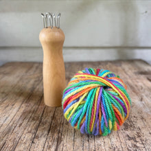 Load image into Gallery viewer, Knitting Nancy and hand painted rainbow wool (French Knitting)