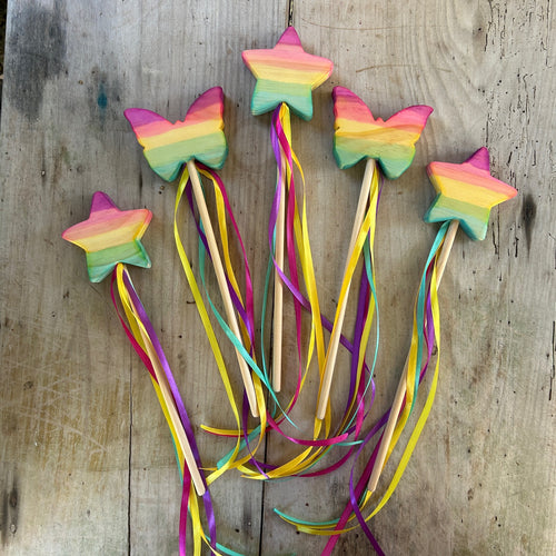 Rainbow Star or Butterfly Wands