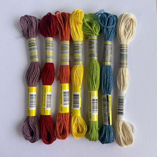 Steiner Days of the Week embroidery thread ~ matches beautifully with the DOWN TO EARTH pack of Hand Dyed Wool Felt