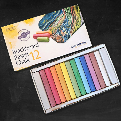 Mercurius Blackboard Pastel Chalk ~ Assorted Basic Colours ~ Box of 12