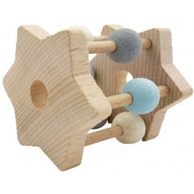 Load image into Gallery viewer, Rattle Star Natural Blue ~ Hess-Spielzeug