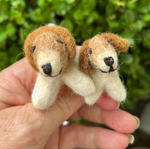 Puppies ~ wool felt ~  2 sizes available ~ fair trade