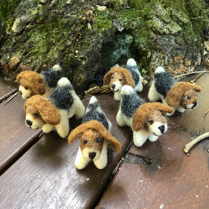 Puppies ~ wool felt ~  2 sizes available ~ fair trade