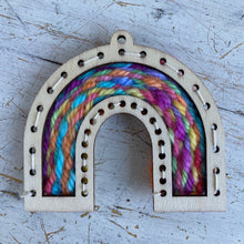 Load image into Gallery viewer, Rainbow Weaving Frame with hand painted Rainbow Wool ~ Kit.