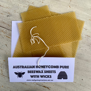 Australian Honeycomb Pure Beeswax with wicks to make candles ~ Candle Making Kits