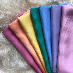 7 piece pack or Individual AUTUMN RAINBOW ~ Silk Playcloths