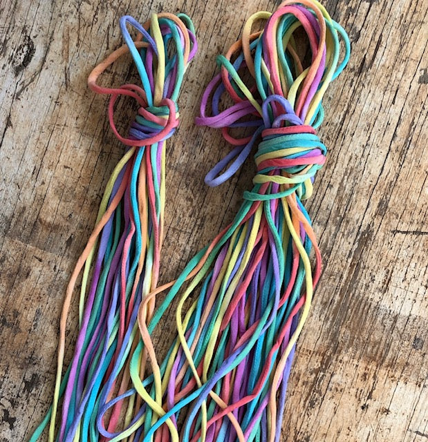 Hand Painted Rainbow Silk Cord