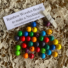 Load image into Gallery viewer, Rainbow wooden beads to make a necklace
