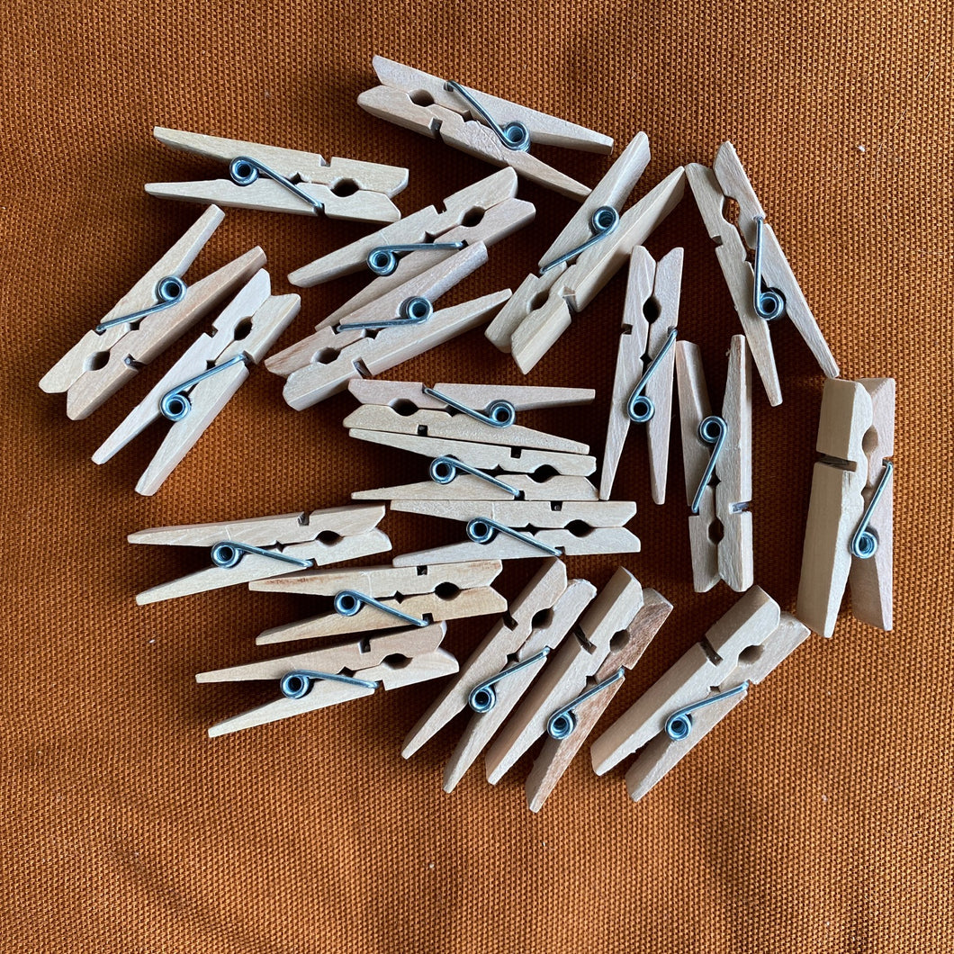 Mini wooden pegs ~ 20 pack