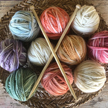 Load image into Gallery viewer, 10 x 50g balls of wool ~ DOWN TO EARTH  RAINBOW tones ALSO individually colours