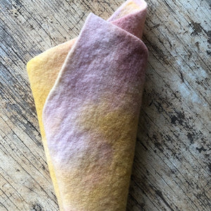 soft yellow + pink tones for spring ~ hand dyed wool felt