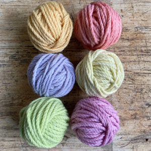 20ply chunky wool in soft pastel tones