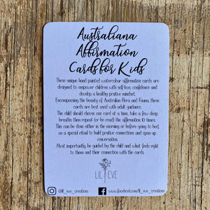Positive Affirmation Cards for Kids ~ Australian theme