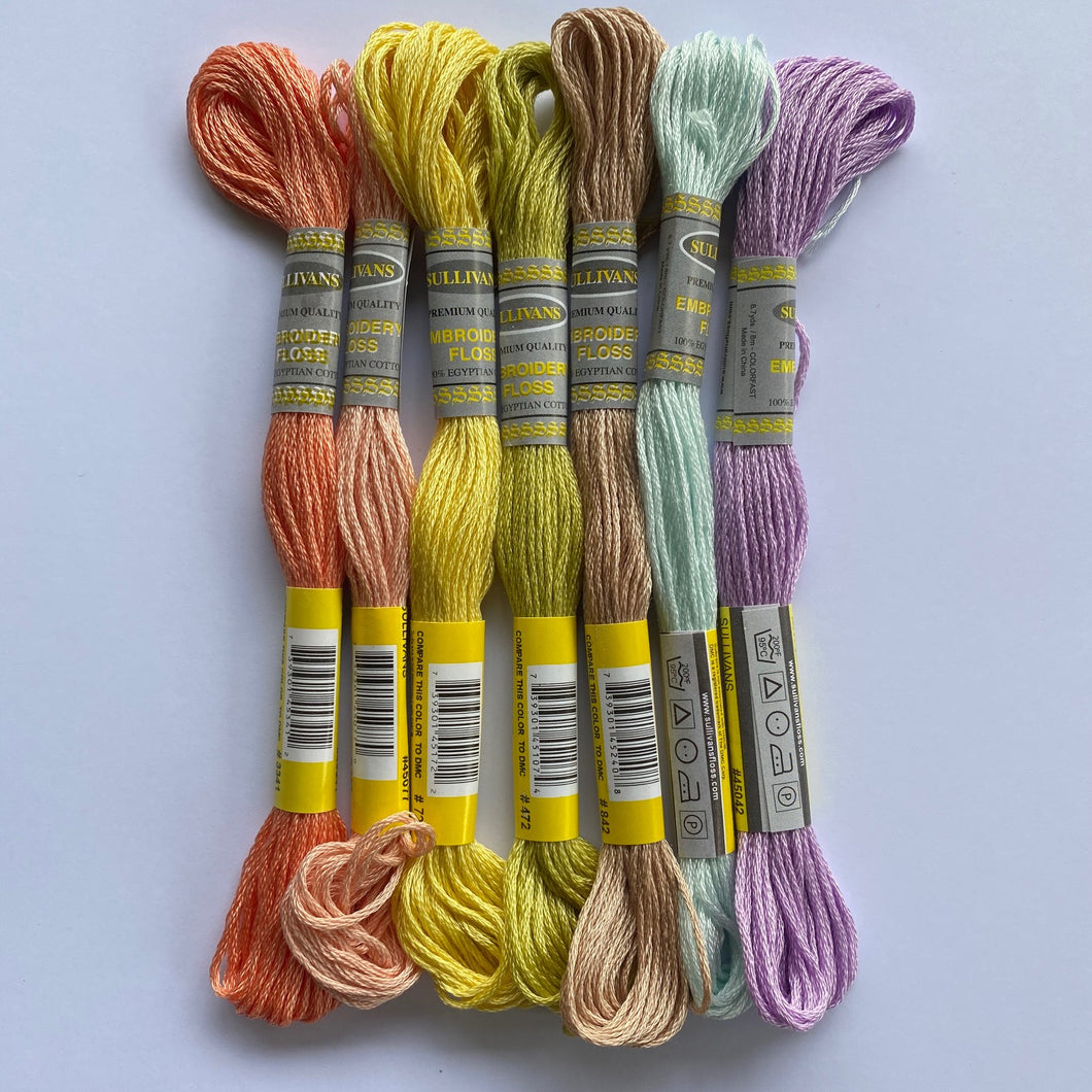 Pastels embroidery thread ~ matches beautifully with the PASTEL pack of Hand Dyed Wool Felt