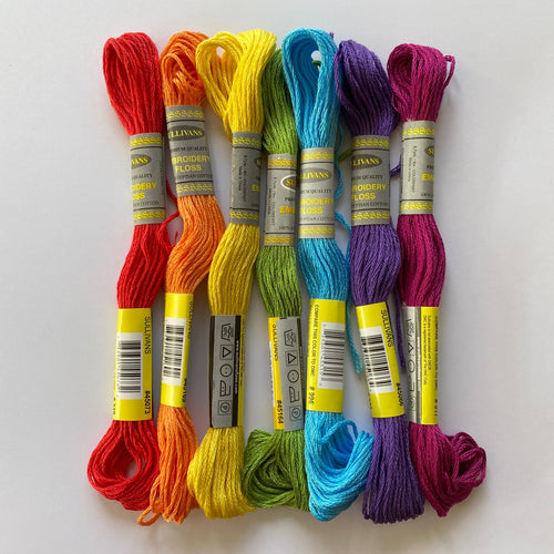 Spring Rainbow embroidery thread ~ matches beautifully with the SPRING RAINBOW pack of Hand Dyed Wool Felt