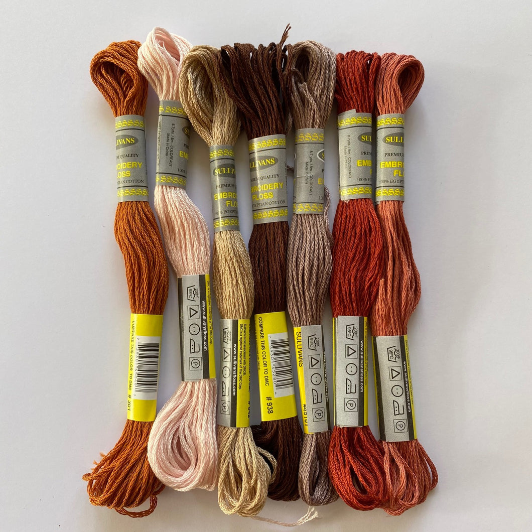 Earthy embroidery thread ~ matches beautifully with the EARTHY AUTUMN TONES pack of Hand Dyed Wool Felt