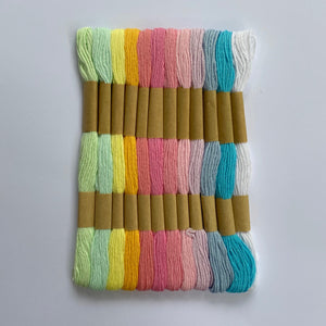 Pastel Rainbow embroidery thread