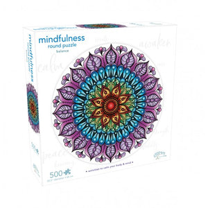 Mindful Living - Mindfulness Mandala Round Puzzle - Balance, 500 pcs