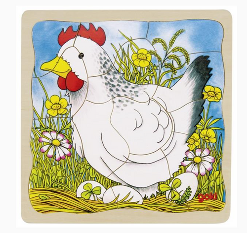 Chicken + Egg ~ Puzzle ~ 4 layer wooden puzzle