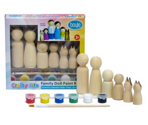 Wooden Doll Family Paint Kit