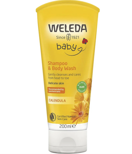 WELEDA Calendula Shampoo & Body Wash Baby ~ 200ml ~ Gentle in the bath and shower, for a naturally clean baby.