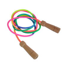 Load image into Gallery viewer, Rainbow Skipping Rope - Adjustable Length with Wooden Handles