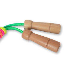 Load image into Gallery viewer, Rainbow Skipping Rope - Adjustable Length with Wooden Handles