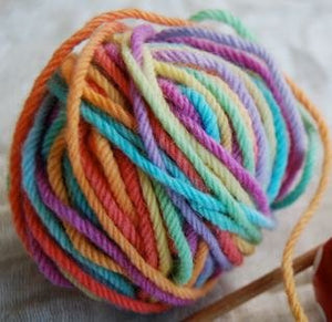 Knitting Kit~Bamboo Needles & Rainbow Hand Painted Wool (choose your amount of wool)